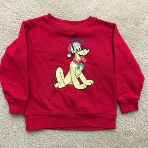 Red Christmas Disney Pluto Kids Sweater
